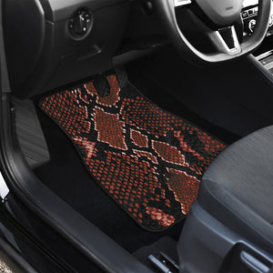 Brick Red Python Snakeskin Print Front Car Floor Mats