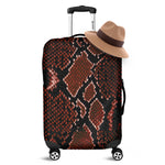 Brick Red Python Snakeskin Print Luggage Cover