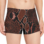 Brick Red Python Snakeskin Print Men's Boxer Briefs