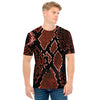 Brick Red Python Snakeskin Print Men's T-Shirt