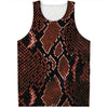 Brick Red Python Snakeskin Print Men's Tank Top