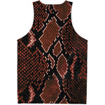 Brick Red Python Snakeskin Print Men's Tank Top