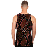 Brick Red Python Snakeskin Print Men's Tank Top