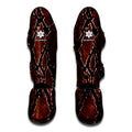 Brick Red Python Snakeskin Print Muay Thai Shin Guards