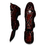 Brick Red Python Snakeskin Print Muay Thai Shin Guard