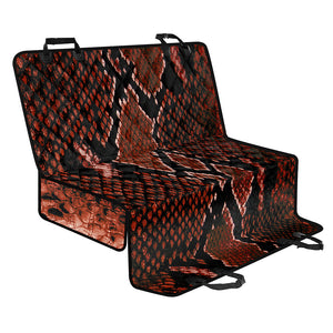 Brick Red Python Snakeskin Print Pet Car Back Seat Cover