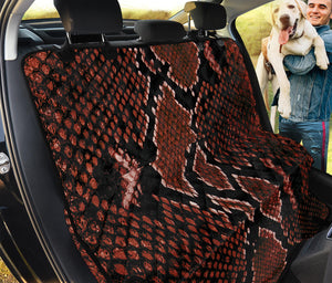 Brick Red Python Snakeskin Print Pet Car Back Seat Cover