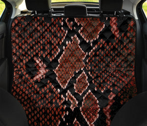 Brick Red Python Snakeskin Print Pet Car Back Seat Cover