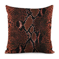 Brick Red Python Snakeskin Print Pillow Cover