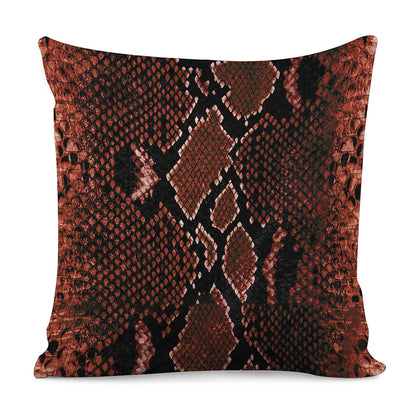 Brick Red Python Snakeskin Print Pillow Cover