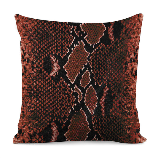 Brick Red Python Snakeskin Print Pillow Cover