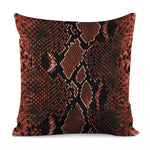 Brick Red Python Snakeskin Print Pillow Cover