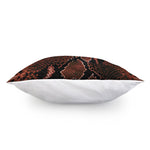 Brick Red Python Snakeskin Print Pillow Cover