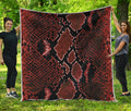 Brick Red Python Snakeskin Print Quilt