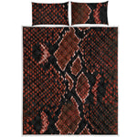 Brick Red Python Snakeskin Print Quilt Bed Set