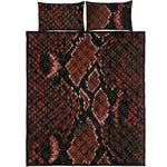 Brick Red Python Snakeskin Print Quilt Bed Set