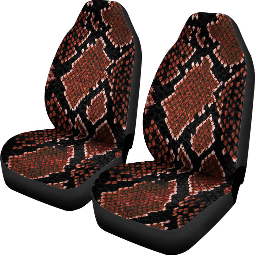 Brick Red Python Snakeskin Print Universal Fit Car Seat Covers