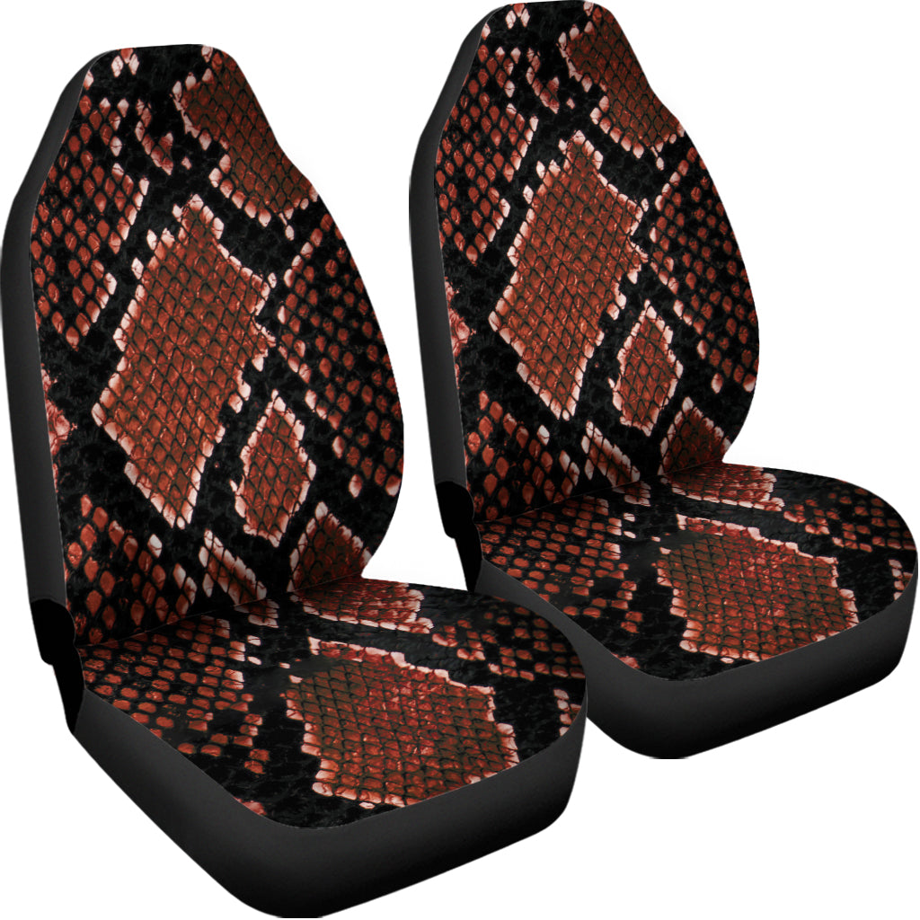 Brick Red Python Snakeskin Print Universal Fit Car Seat Covers