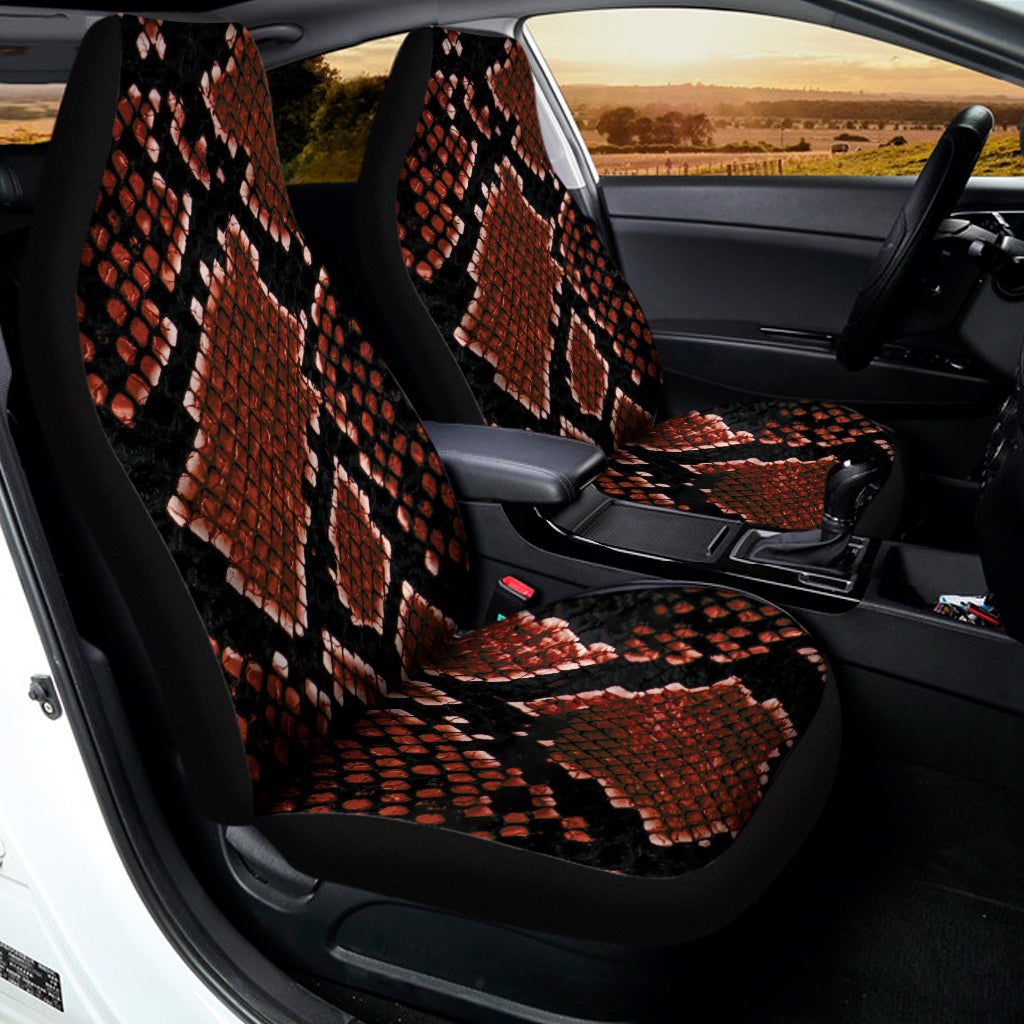 Brick Red Python Snakeskin Print Universal Fit Car Seat Covers