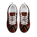 Brick Red Python Snakeskin Print White Sneakers