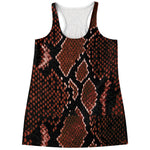 Brick Red Python Snakeskin Print Women's Racerback Tank Top