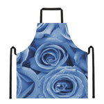 Bright Blue Rose Print Apron