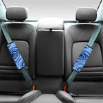 Bright Blue Rose Print Car Seat Belt Covers