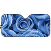 Bright Blue Rose Print Car Sun Shade