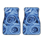 Bright Blue Rose Print Front Car Floor Mats