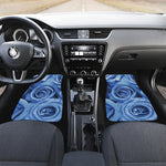 Bright Blue Rose Print Front Car Floor Mats