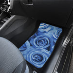 Bright Blue Rose Print Front Car Floor Mats