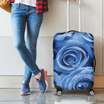Bright Blue Rose Print Luggage Cover