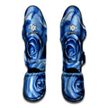 Bright Blue Rose Print Muay Thai Shin Guards