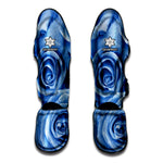 Bright Blue Rose Print Muay Thai Shin Guard