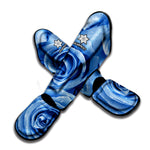 Bright Blue Rose Print Muay Thai Shin Guard