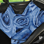 Bright Blue Rose Print Pet Car Back Seat Cover
