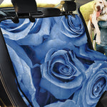 Bright Blue Rose Print Pet Car Back Seat Cover