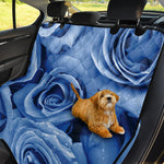 Bright Blue Rose Print Pet Car Back Seat Cover