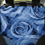 Bright Blue Rose Print Pet Car Back Seat Cover