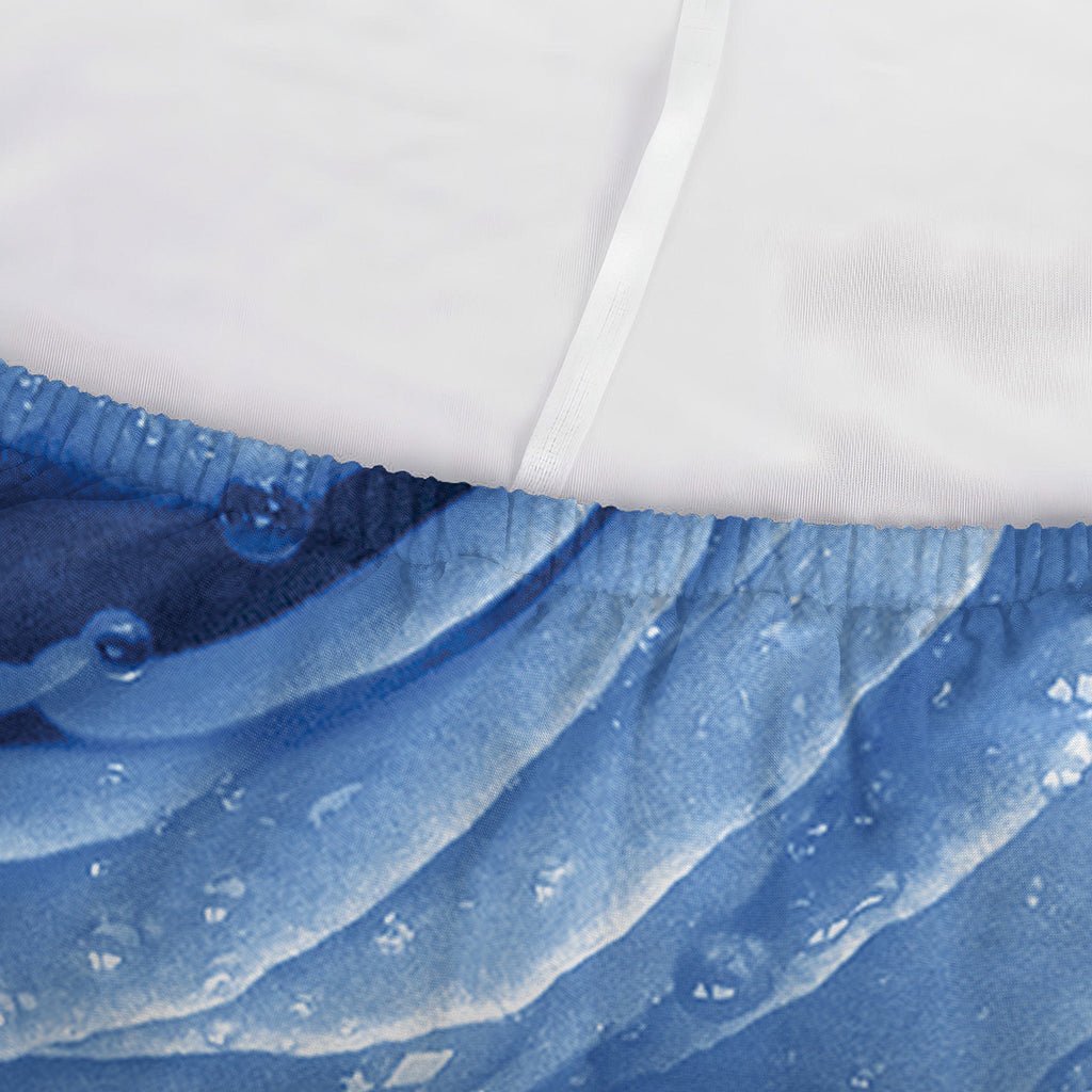 Bright Blue Rose Print Sofa Cover