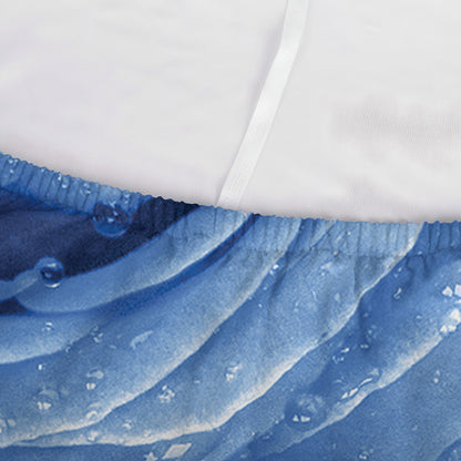 Bright Blue Rose Print Sofa Cover