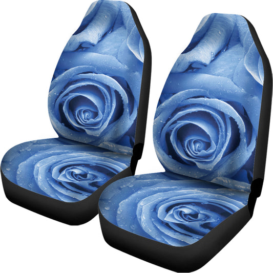 Bright Blue Rose Print Universal Fit Car Seat Covers