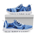 Bright Blue Rose Print White Running Shoes