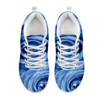 Bright Blue Rose Print White Sneakers