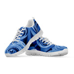 Bright Blue Rose Print White Sneakers