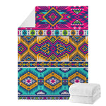 Bright Colors Aztec Pattern Print Blanket