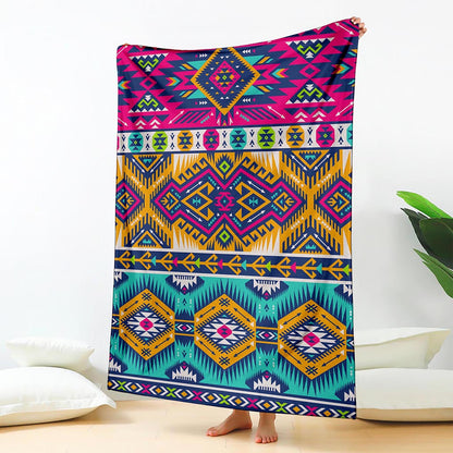 Bright Colors Aztec Pattern Print Blanket