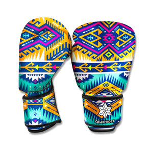 Bright Colors Aztec Pattern Print Boxing Gloves