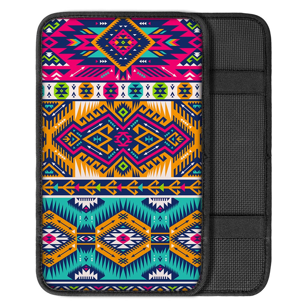 Bright Colors Aztec Pattern Print Car Center Console Cover