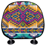 Bright Colors Aztec Pattern Print Car Headrest Covers